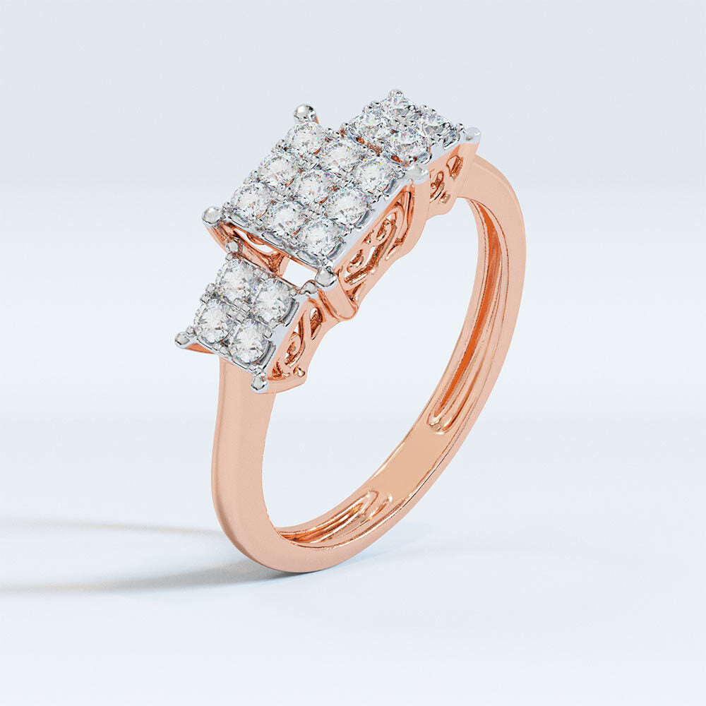 Eloquent Tri-Diamond Ring