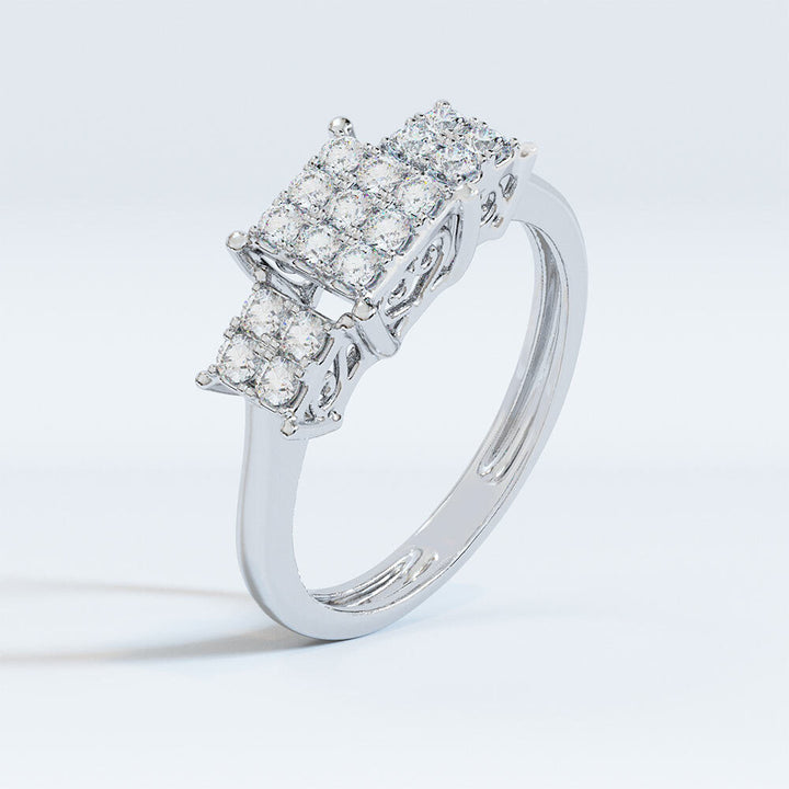 Eloquent Tri-Diamond Ring