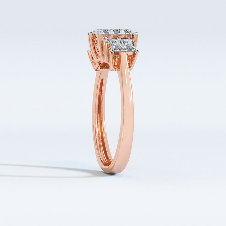 Eloquent Tri-Diamond Ring