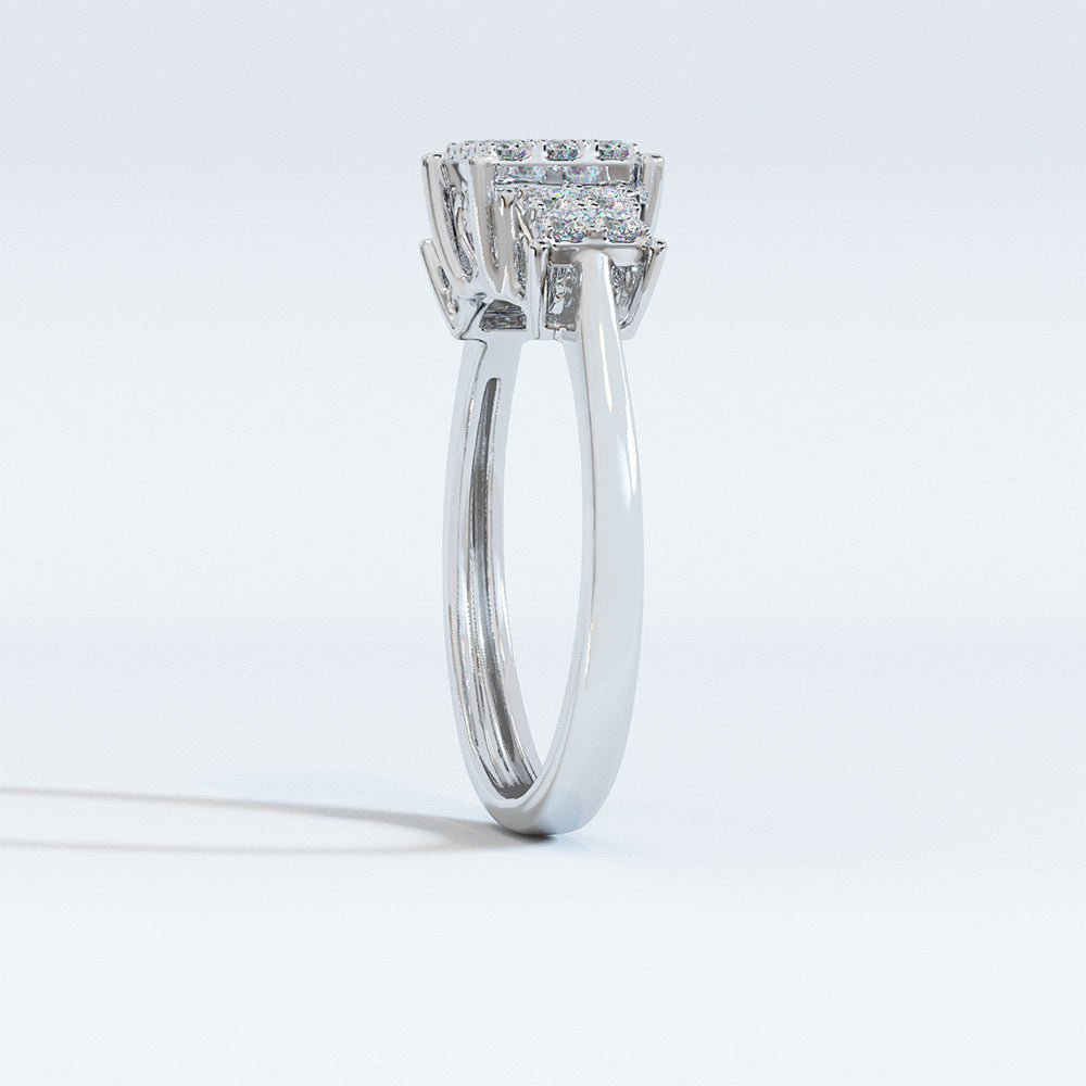 Eloquent Tri-Diamond Ring