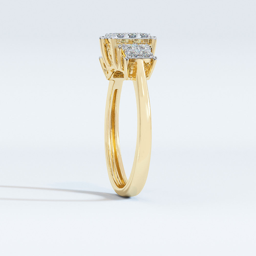 Eloquent Tri-Diamond Ring