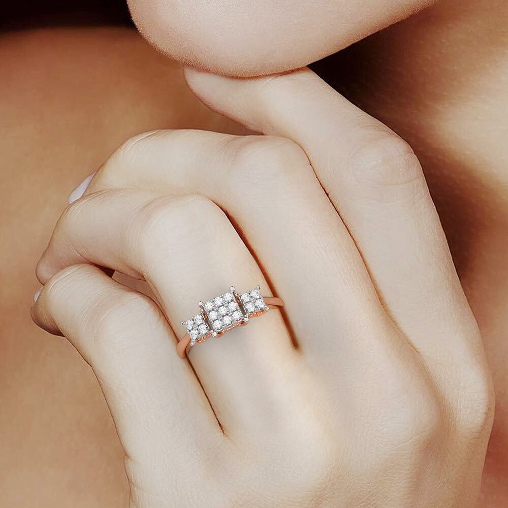 Eloquent Tri-Diamond Ring