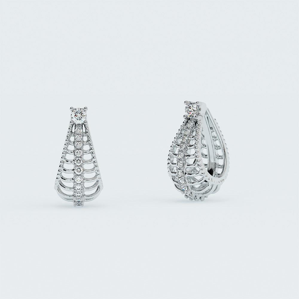 Shimmering Diamond Pod Earrings