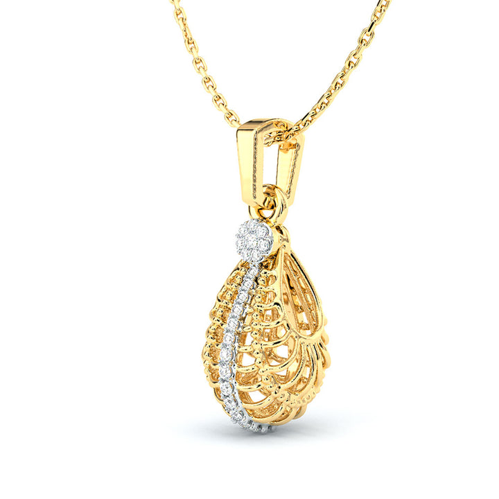 Shimmering Diamond Pod Pendant