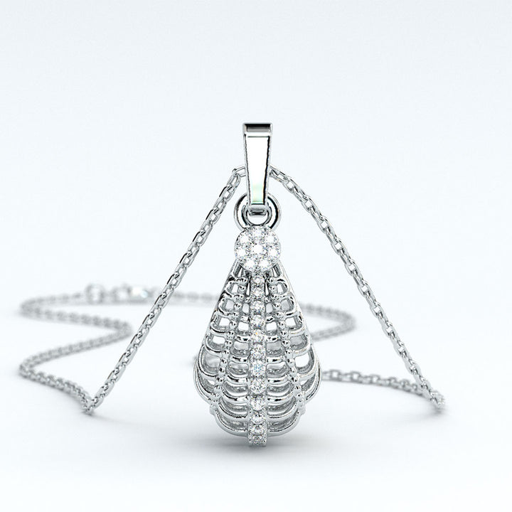 Shimmering Diamond Pod Pendant